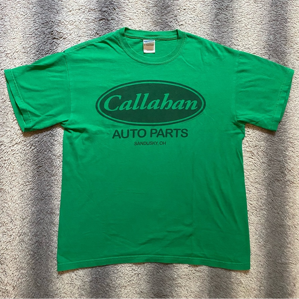 Tommy Boy Callahan Auto Parts Tee Shirt Sandusky Ohio Mens Medium Green